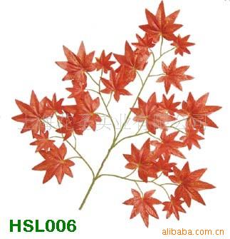 批发仿真植物人造植物、仿真枫树叶、红枫叶