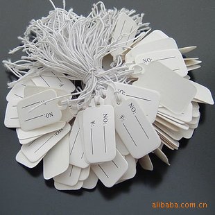 DIY饰品配件29*15MM弹力绳标价吊牌卡片商品标签吊牌白卡