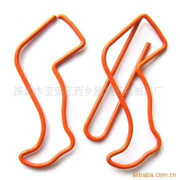 腿形回形曲别饰品书签礼品