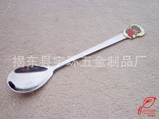 销售情侣不锈钢勺子韩式不锈钢勺子滴胶勺三公仔促销勺