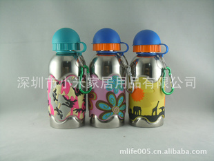 日韩不锈钢运动水壶贴片卡通水壶贴皮儿童不锈钢运动水壶