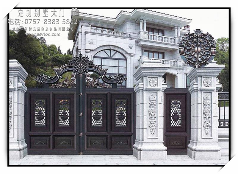 别墅大门效果图,巍然绘制线图围墙围栏ios怎么v别墅庭院标耸立图片
