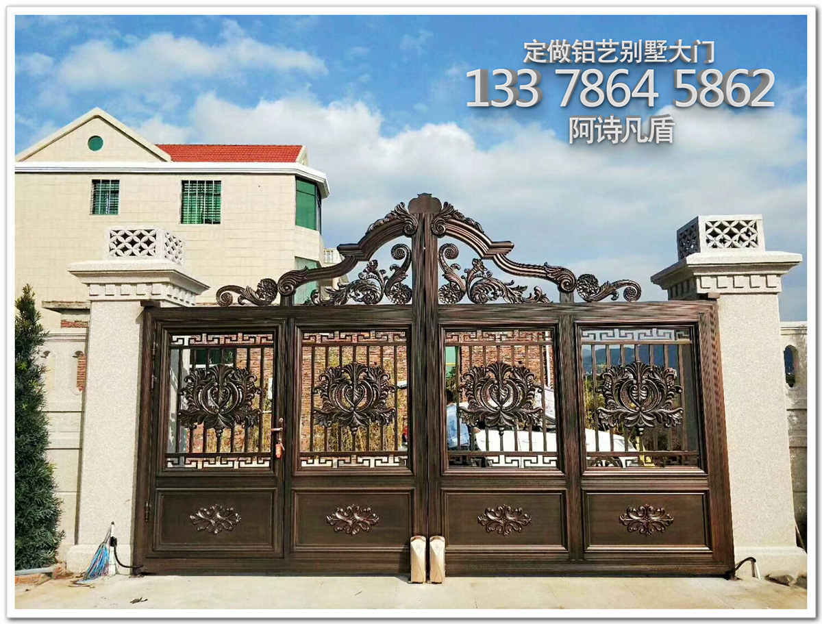 铁艺大门,农村围墙大门乡村师出有名效果图