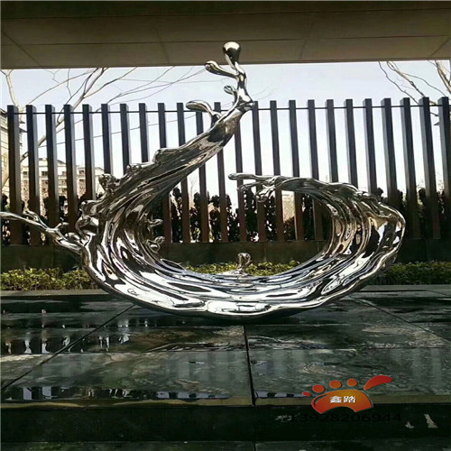 水滴涟漪不锈钢雕塑 镜面水波纹造型效果摆件