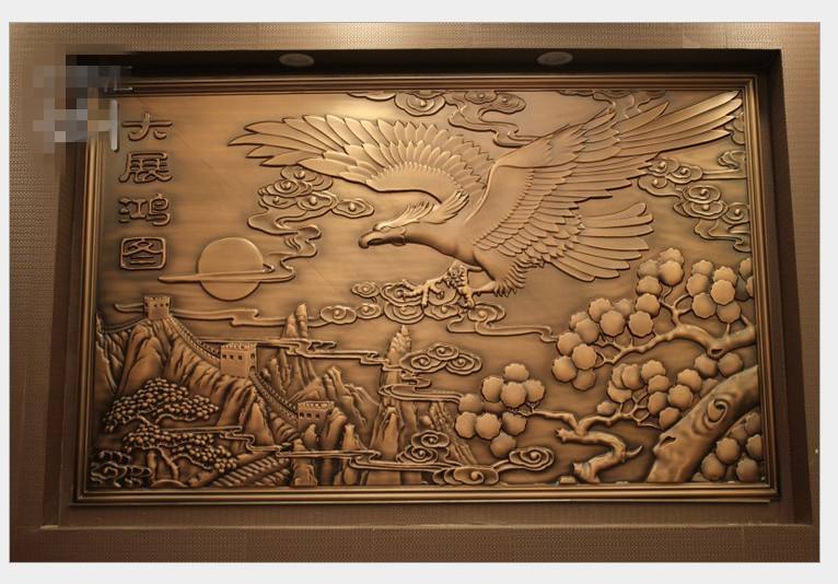 厦门别墅铜板双面浮雕室内精装壁画背景墙