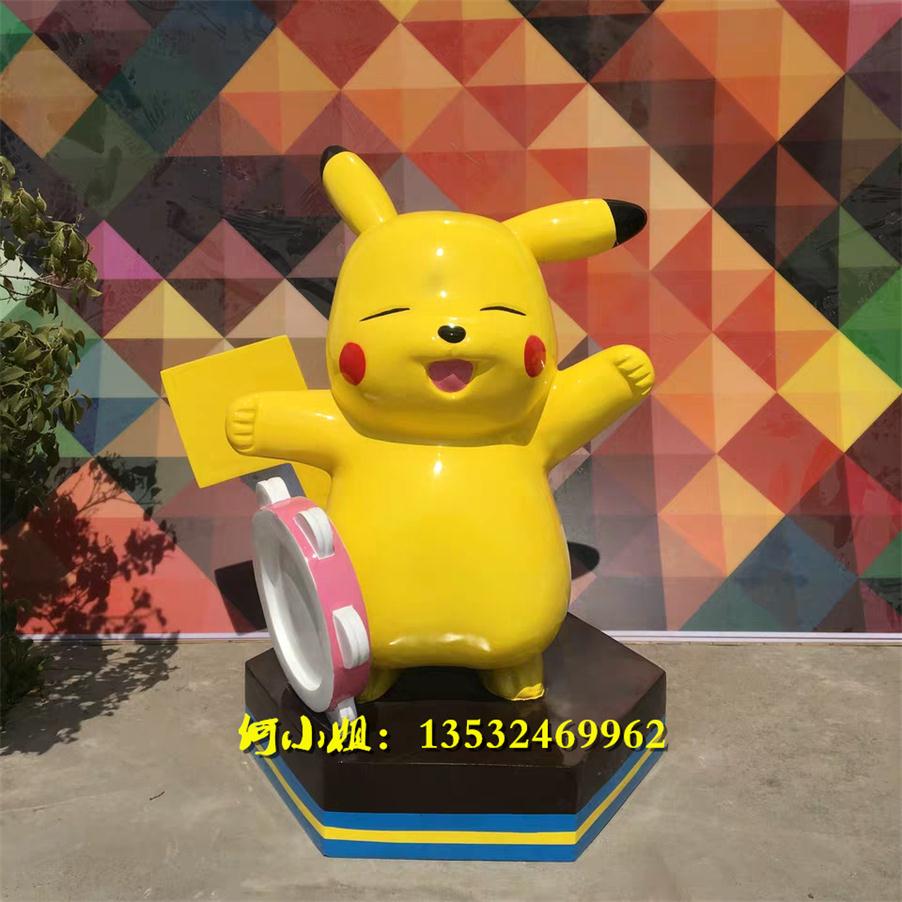 卡通皮卡丘雕像玻璃钢制品皮一下很可爱