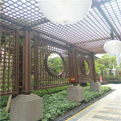 户外不锈钢廊架屏风售楼部装饰发展前景安装实例