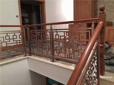 新中式复古风格整体铝艺简约楼梯护栏