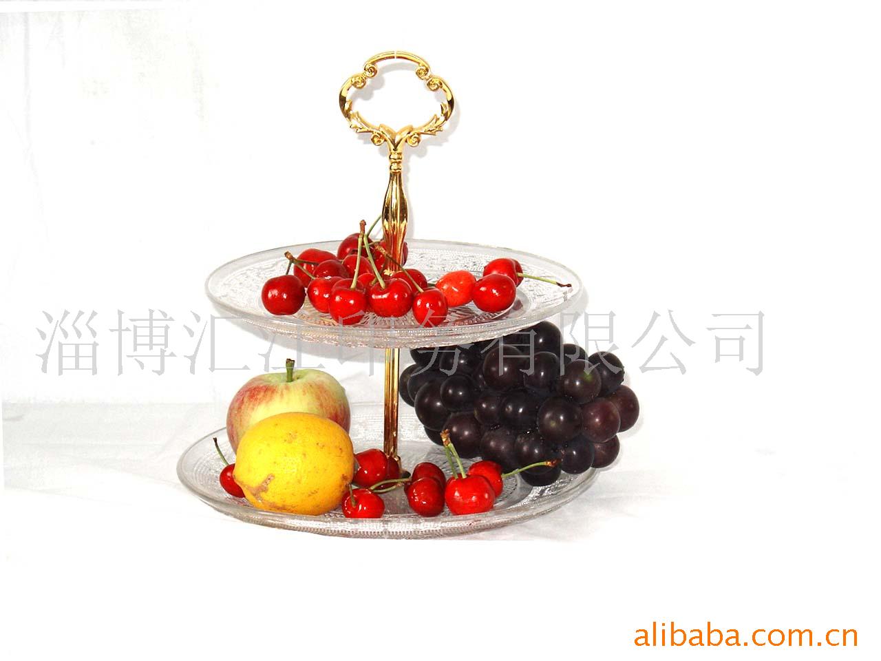 玻璃多层盘玻璃水果盘玻璃托盘