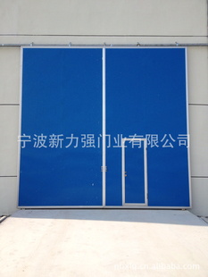 新型铝钢结构推拉大门带小门工大门