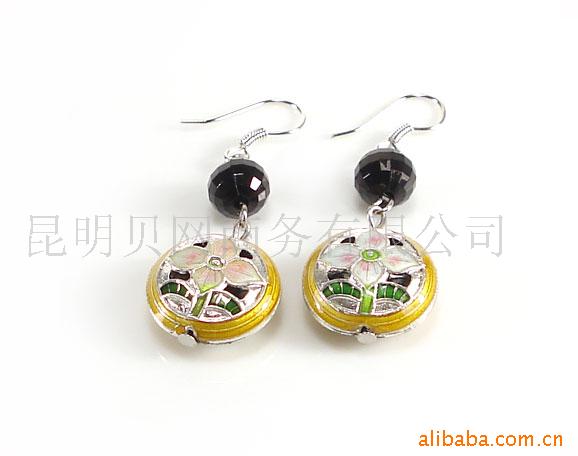 景泰蓝耳环,景泰蓝首饰,景泰蓝饰品,景泰蓝耳坠