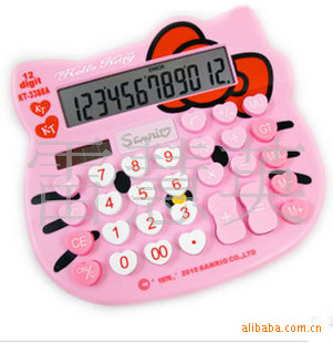 冲冠特价Hellokitty计算器kitty头型太阳能计算器大号