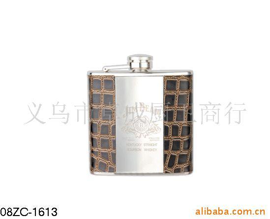 不锈钢激光镭射logo小酒壶二战风格酒壶