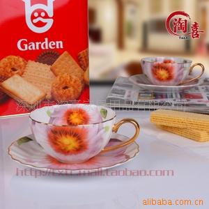 淘喜薄胎瓷休闲族咖啡杯碟/茶杯碟两杯两