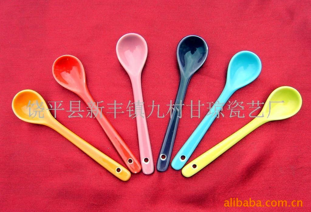 陶瓷釉咖啡匙,礼品餐具,汤匙,勺子(图)
