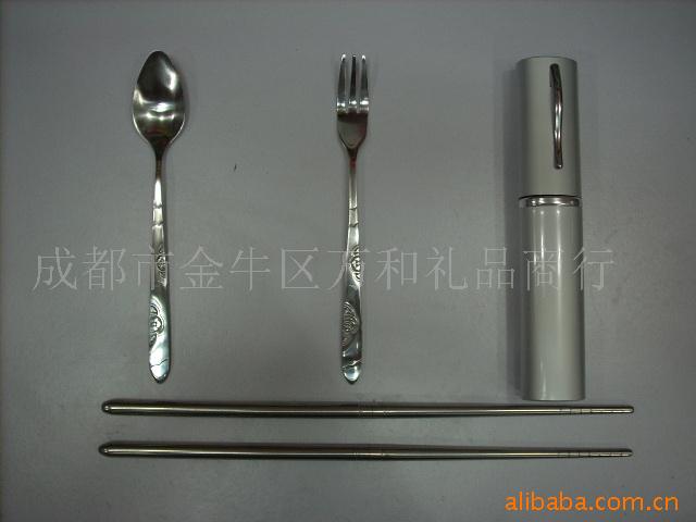 不锈钢旅游餐具盒,旅游餐具,旅游筷,餐具套装,礼品