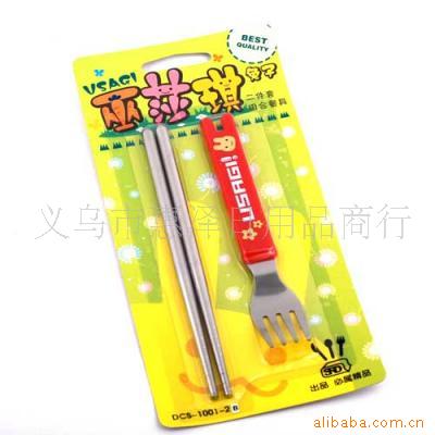 巫莎琪兔子筷子叉子两件套(1001-2B)