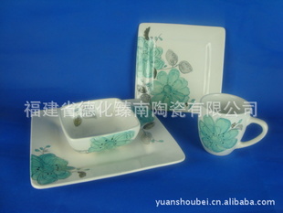 库存陶瓷实用家居礼品外贸尾单16头餐具陶瓷餐具套装批发
