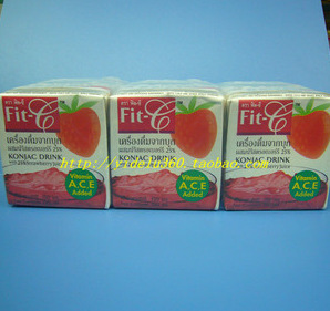 泰国进口FIT-C魔芋粉草莓汁饮料150ml*72盒/箱进口饮料批发