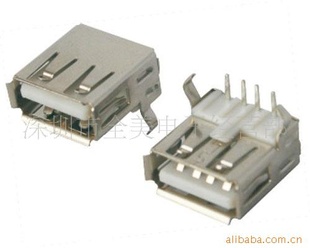 连接器、USB插座、USB直插母座、不带后壳母座