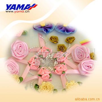 织带花饰,玫瑰形花饰,织带小花,手工花,丝带花