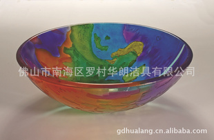 佛山洁具手绘玻璃洗手盆Y114