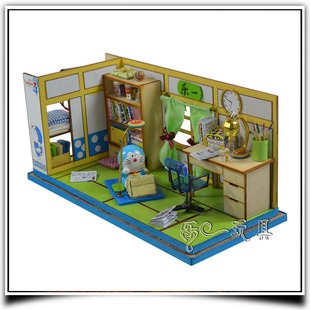U-003大雄的房间你diy小屋模型批发哆啦A梦公仔机器猫礼物