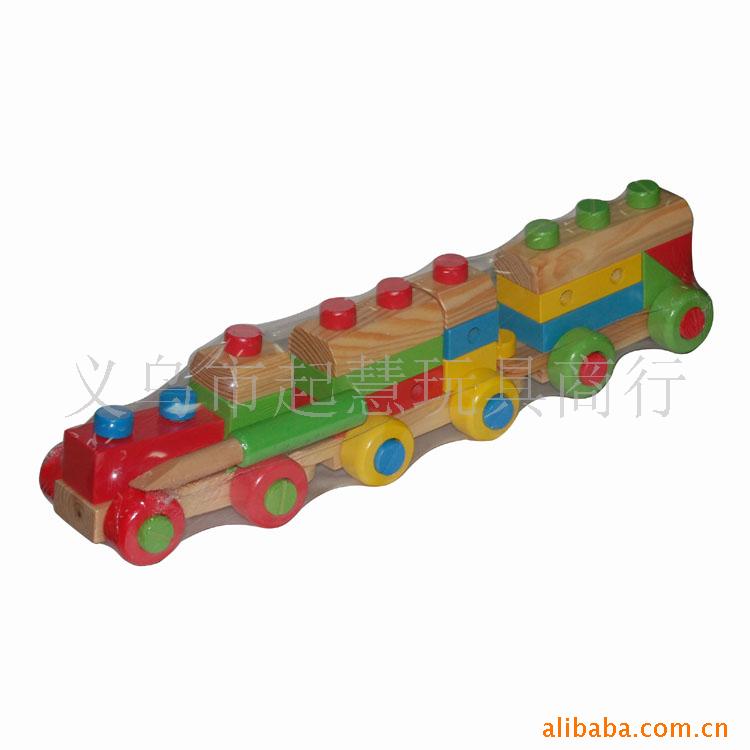 木制环保玩具-儿童玩具-智力玩具-螺母积木车