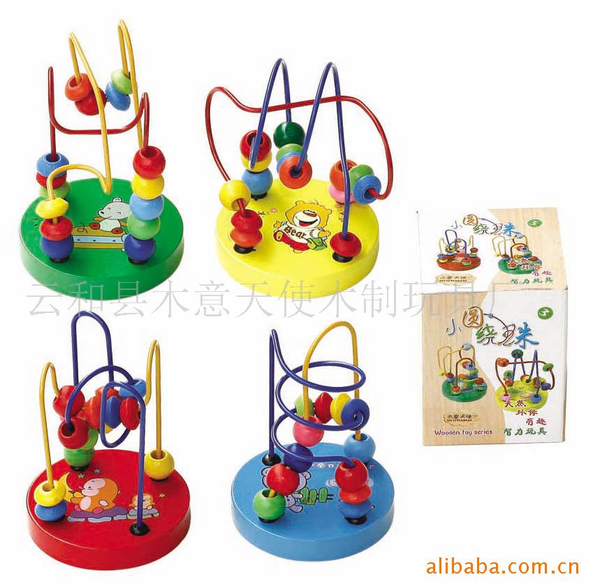 小圆绕珠木制玩具,积木/幼教/益智儿童玩具批发
