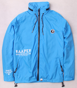 潮流新品2013Aape潮牌刺绣贴章印花款防水式长袖风衣