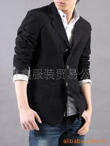 外贸原单柜纯棉男士西装修身西服