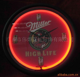 miller霓虹钟广告钟neonclock