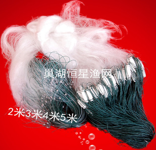 批发渔网2米3指高三层粘网沉网长80多米长丝网厂家生产