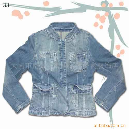 外贸库存服装,女士服装,女士牛仔上衣,休闲上衣