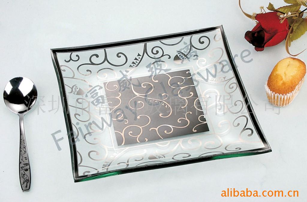 直销批发贴花玻璃盘,工艺品,礼品,促销品