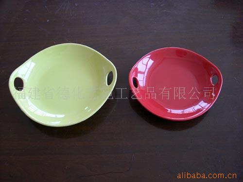 陶瓷盘子,水果盘,红铀盘,釉盘