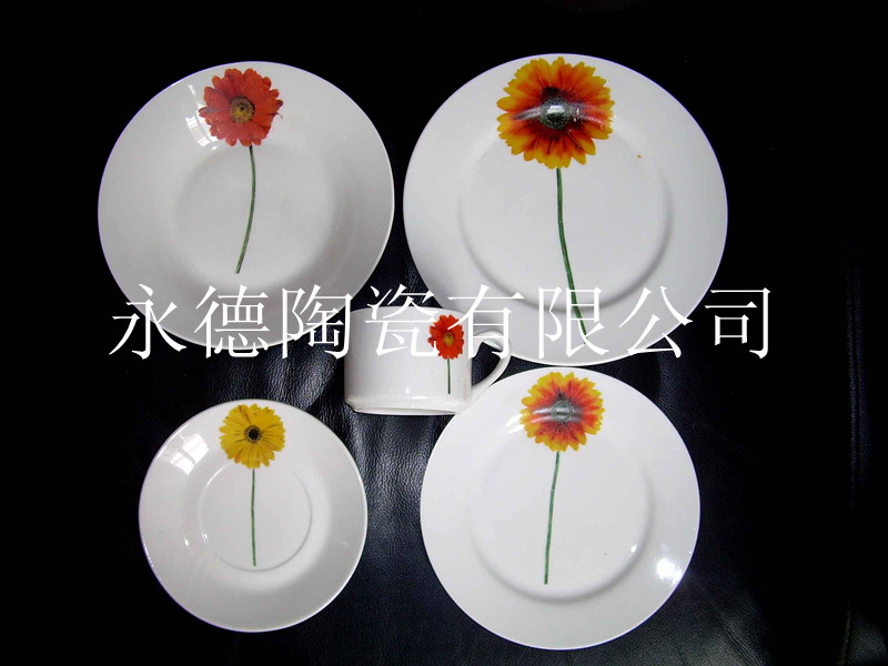 山东淄博20头陶瓷餐具套装烤花库存处理