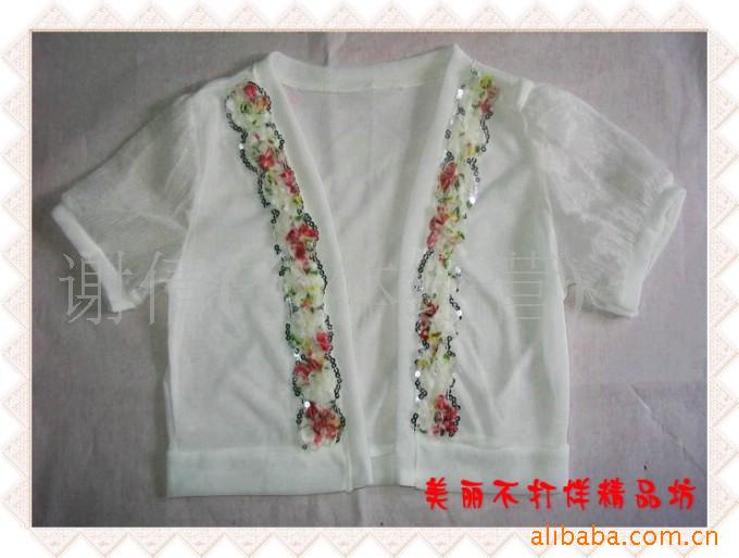 韩版泡泡袖立体花饰短袖披肩2903¥