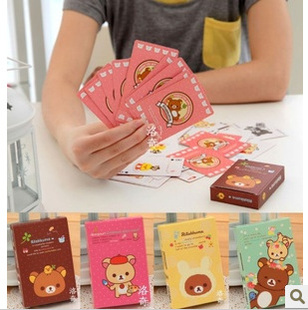 轻松熊牌可爱卡通轻松熊牌轻松熊创意娱乐纸牌游戏牌