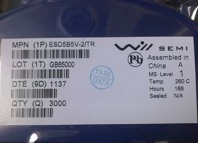 ESD5B5V-2静电保护器原装现货