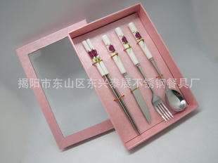 不锈钢餐具,陶瓷不锈钢餐具,商务礼品餐具,促销餐具