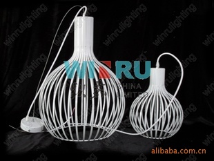 广东中山古镇铁艺铁笼子吊灯,田园风格,工程订做灯具