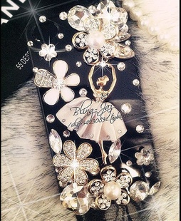 手机贴钻手机美容iphone4手机diy饰品配件手机钻壳成品