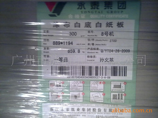 浙江富阳永泰8号机300克白底白纸