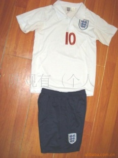 足球服批发2010-2011英格兰儿童足球服