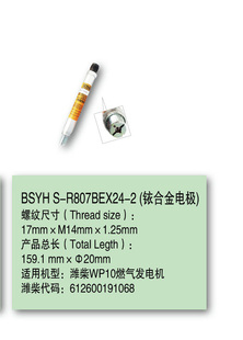 燃气发电机组火花塞BSYHS-R807BEX24-2(铱合金电极)