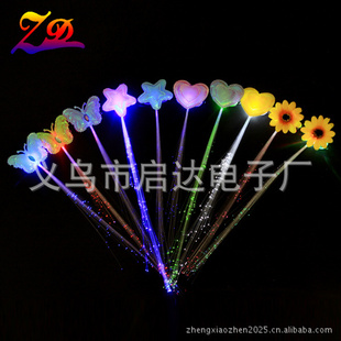 厂家直销/新款发饰/闪灯布艺/花边光纤发夹/发光发夹/发光饰品ZD