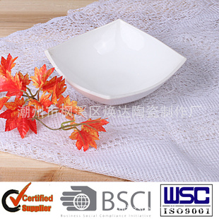 通过ISO9001BSCI认厂家简约纯白陶瓷水果盘