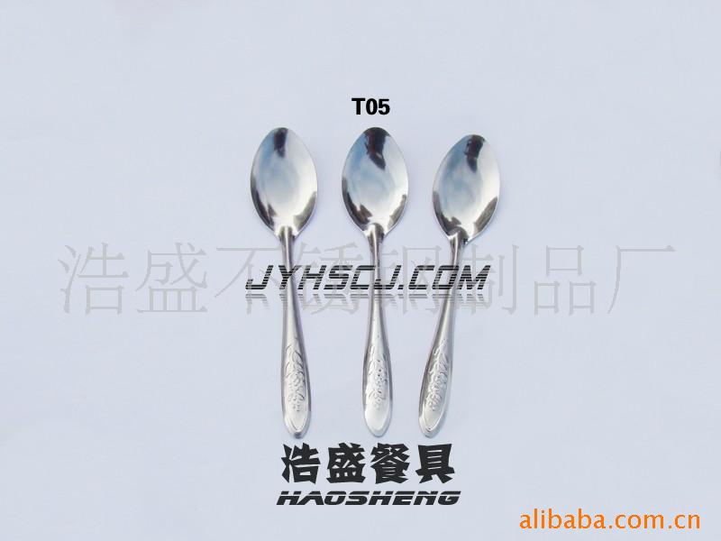 低档出口内外销不锈钢餐具特号玫瑰汤匙/饭匙/茶勺