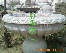 花岗岩,花盆,圆球,挡车柱